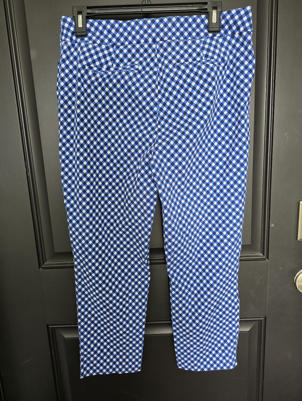 Chico’s Women’s Blue Geometric Print Pants Size 0.5 (US 6) Stretch Slim Ankle - Picture 7 of 8